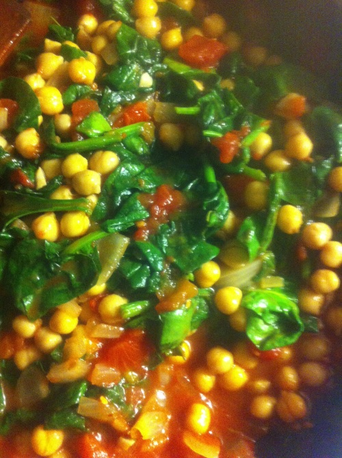 Spinach with Chickpeas and Cumin