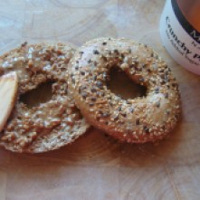 Seeded Bagels with Peanut Butter